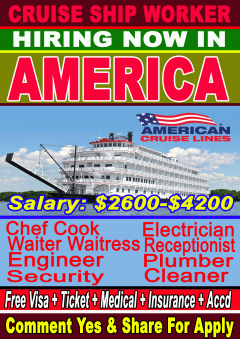 Cruise Ship Worker Wanted In USA