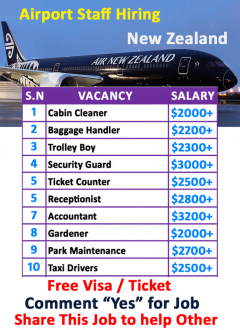 Airport Staff Hiring In New Zealand