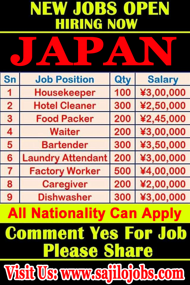 New Vacancy Open In Japan