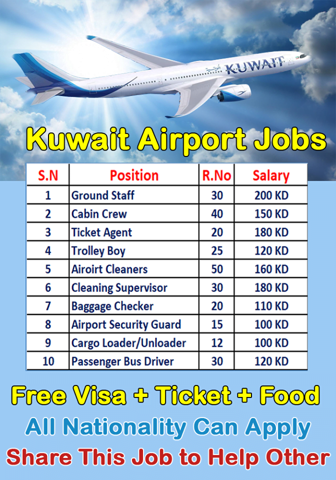 New Jobs Open In Kuwait Airport