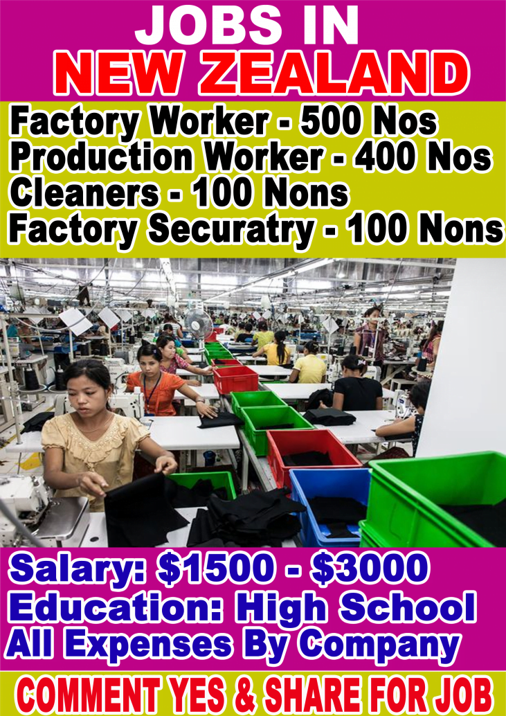Factory Jobs In New Zealand, Apply Now