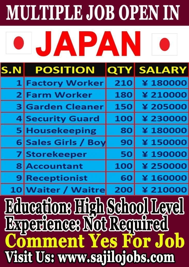 Multiple Job Open In Japan