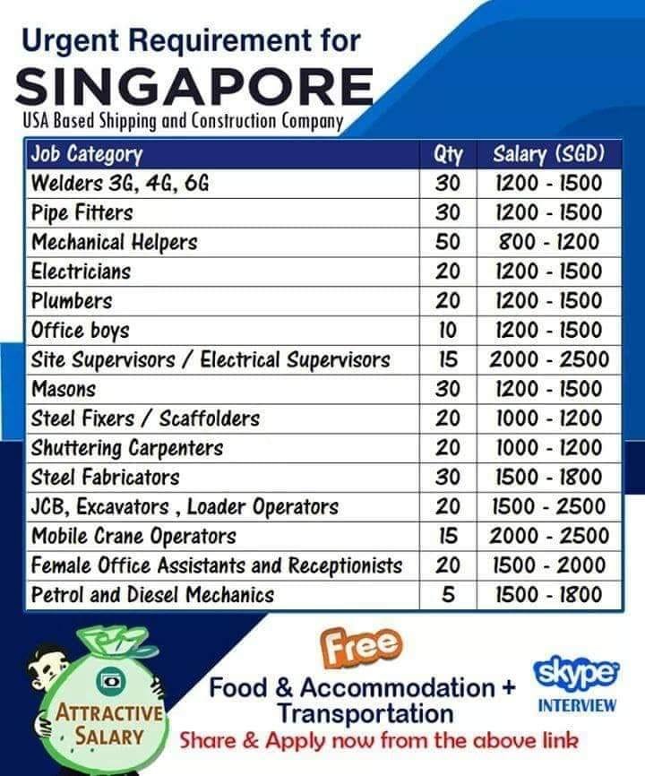 Jobs In Singapore For Construction