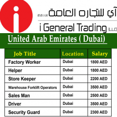 Multiple Job Vacancy in Dubai At iGeneral Trading In Dubai
