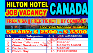 Hotel Jobs in Canada with Visa Sponsorship