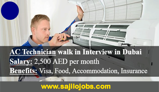 AC Technician walk in interview in Dubai